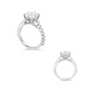 Two white gold & diamond ladies rings.
