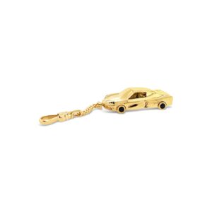 A gold car key chain.
